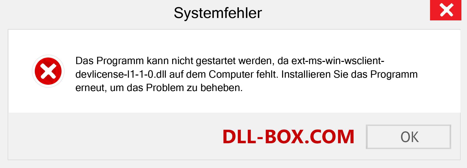 ext-ms-win-wsclient-devlicense-l1-1-0.dll-Datei fehlt?. Download für Windows 7, 8, 10 - Fix ext-ms-win-wsclient-devlicense-l1-1-0 dll Missing Error unter Windows, Fotos, Bildern