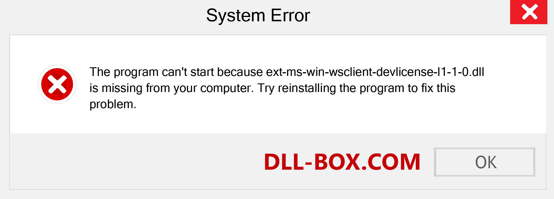  ext-ms-win-wsclient-devlicense-l1-1-0.dll file is missing?. Download for Windows 7, 8, 10 - Fix  ext-ms-win-wsclient-devlicense-l1-1-0 dll Missing Error on Windows, photos, images